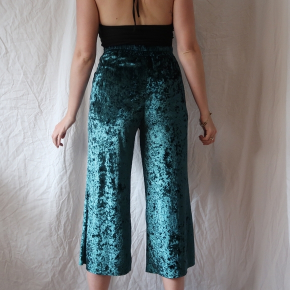 Crushed Velvet Wide Leg Pants - Picture 2 of 10